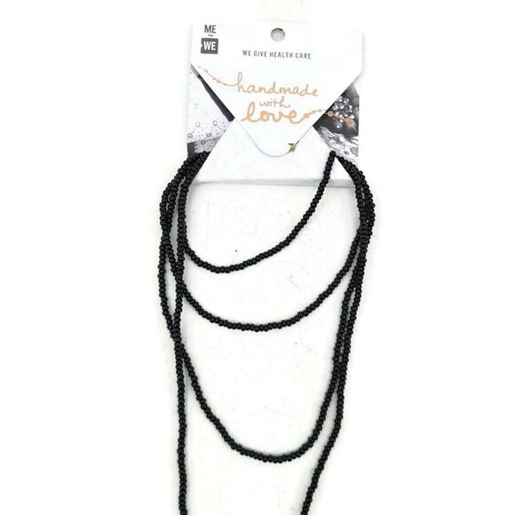 New Me to We Tassel Wrap Necklace Black Beaded - Picture 2 of 5
